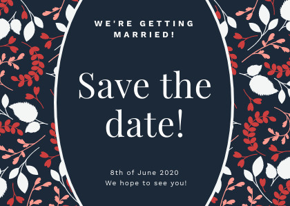  Save the Date Ellipse Frame – Card Template 420x298 template