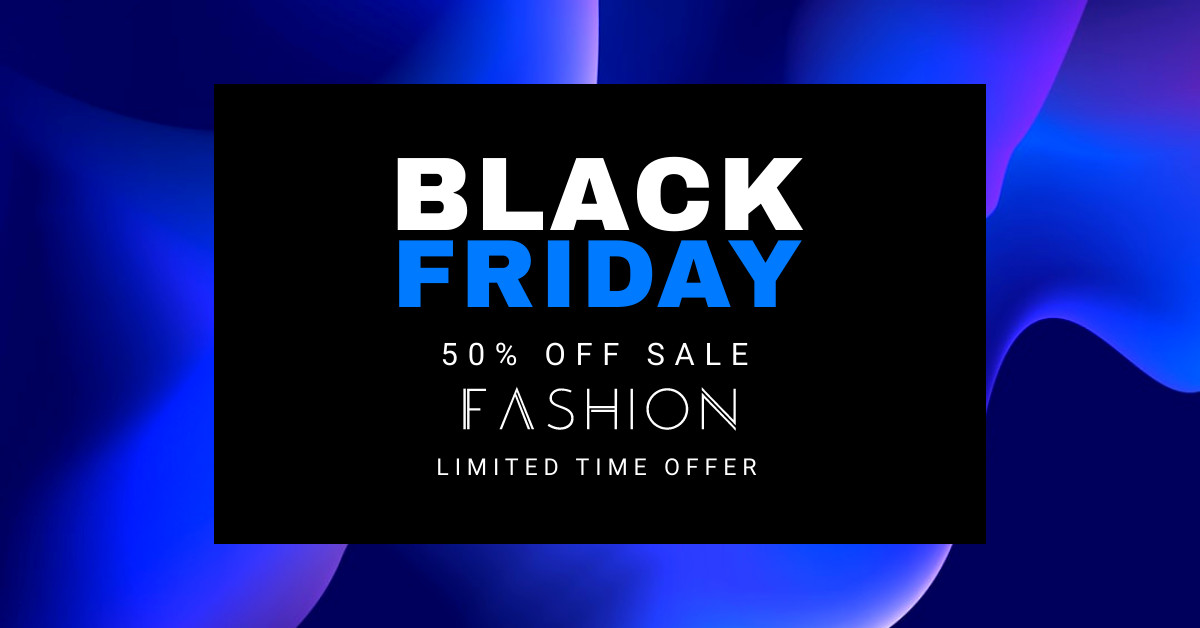 Black Friday 50 Blue Fashion Sale