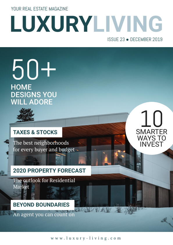 Teal Luxury Living Magazine – Cover Template  595x842