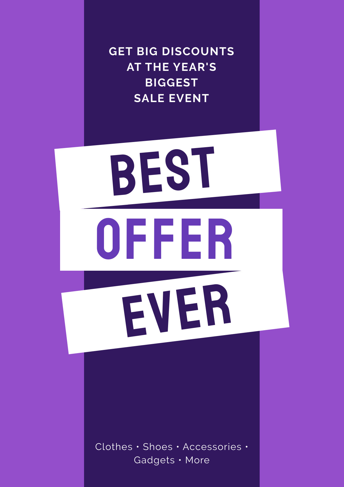Best Offer Ever Purple Sale – Poster Template