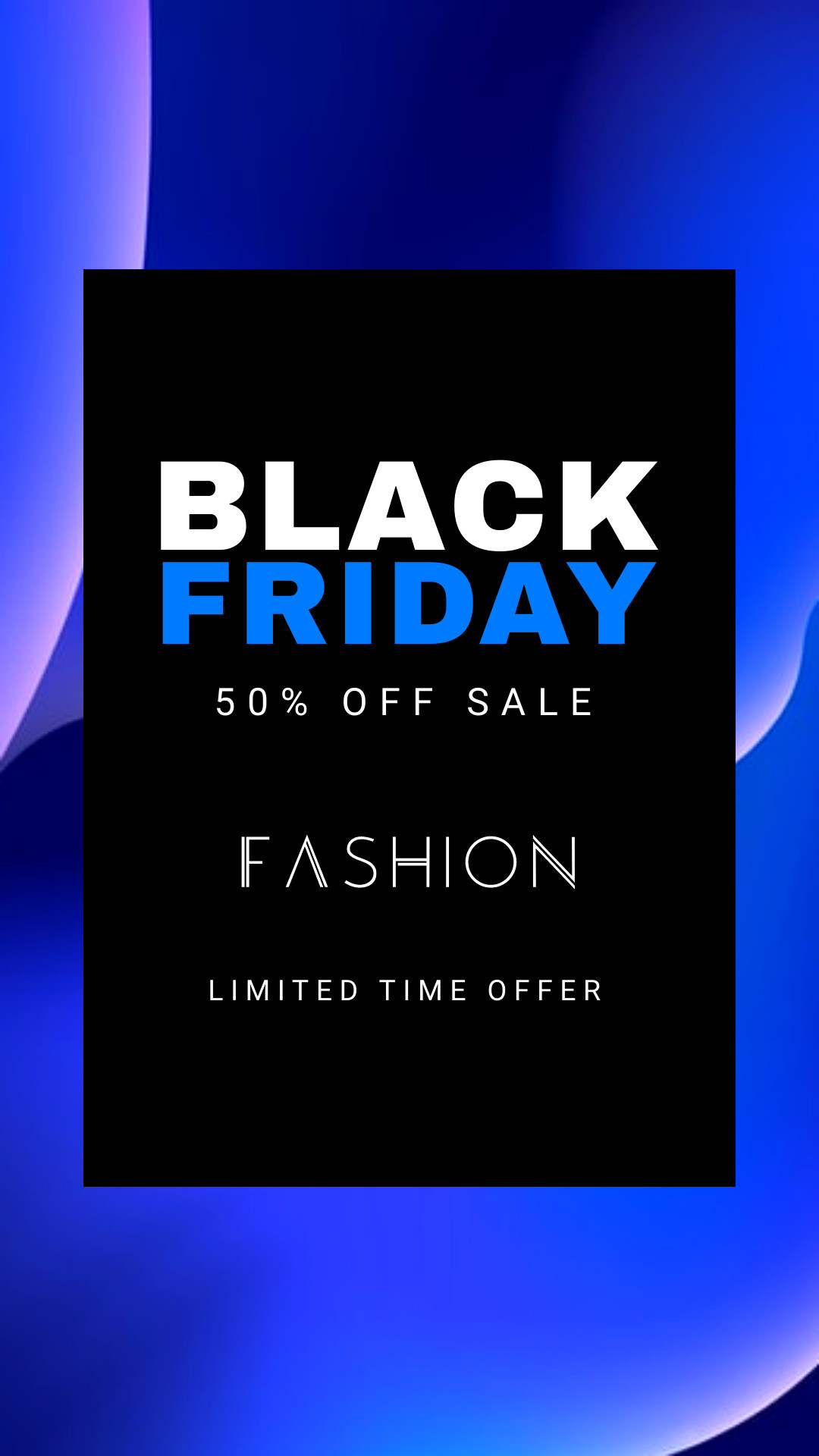 Black Friday 50 Blue Fashion Sale