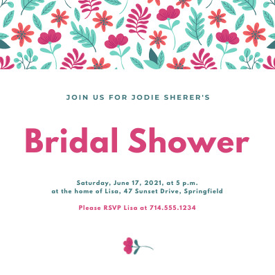 Jodie Magenta Flowers – Invitation Template 397x397 template
