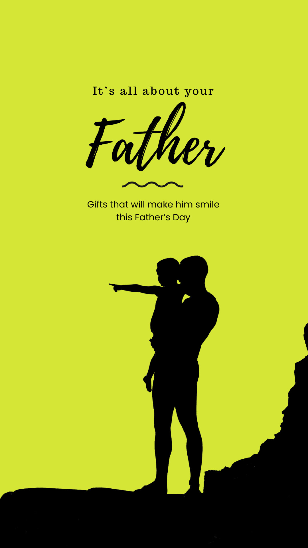 Black and Lime Father's Day Gifts Facebook Cover 820x360
