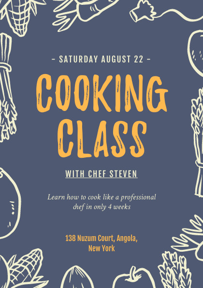 Chef Steven Cooking Class – Flyer Template  420x595