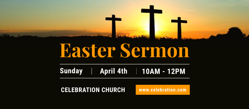 Easter Sermon Church Invitation Facebook Cover 820x360