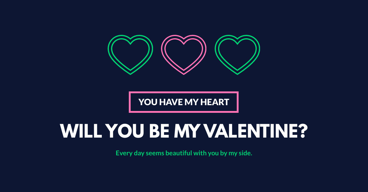 You Have My Valentine's Day Heart Facebook Cover 820x360