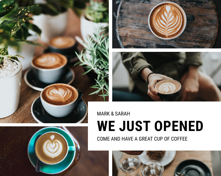 Mark and Sarah Coffee Open – Photo Collage Template 709x567 template