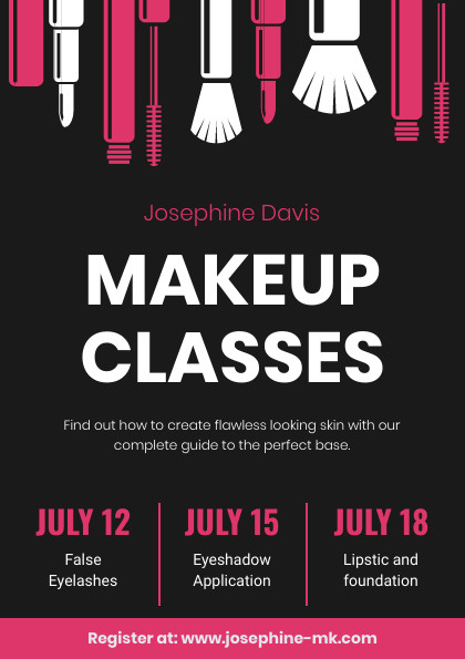 Josephine Makeup Classes – Flyer Template  420x595