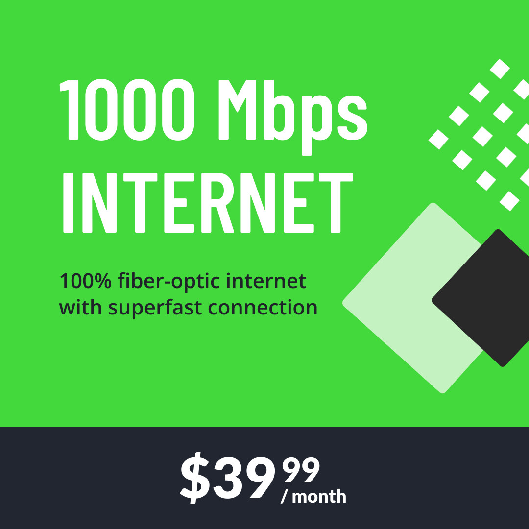 1000 Mbps Fiber Optic Internet