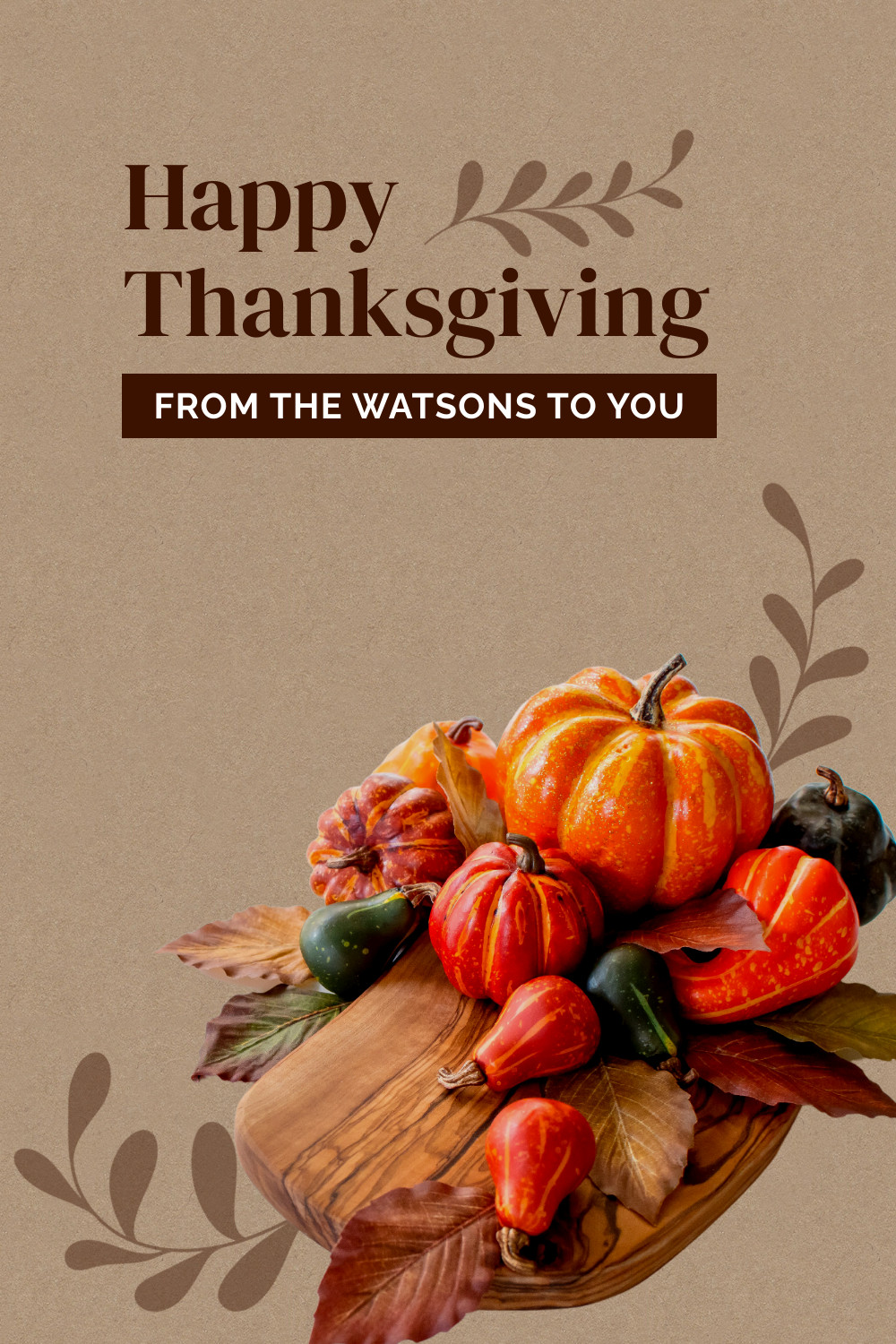 Rustic Pumpkin Thanksgiving Card Facebook Cover 820x360