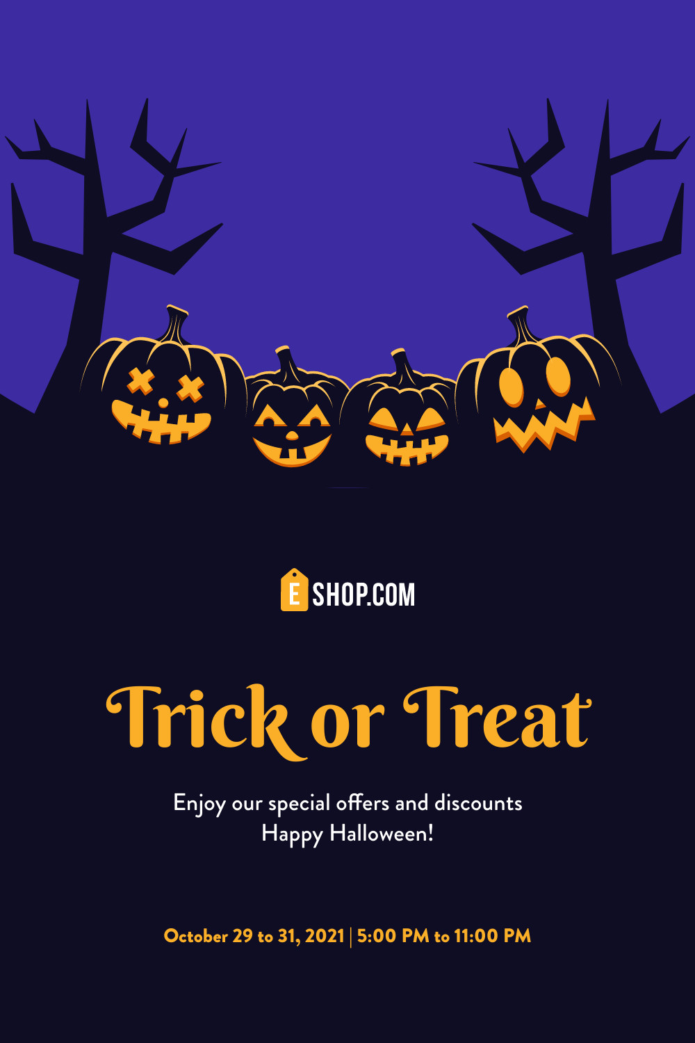 Halloween Trick or Treat Special Pumpkin  Facebook Cover 820x360