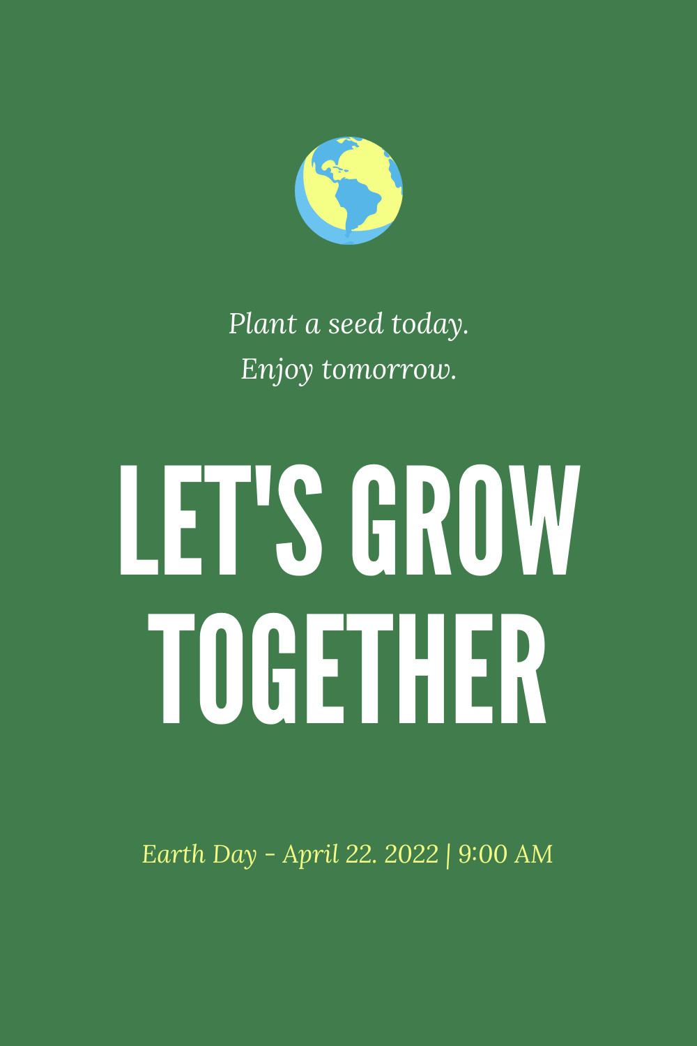 Grow together Earth Day Facebook Cover 820x360