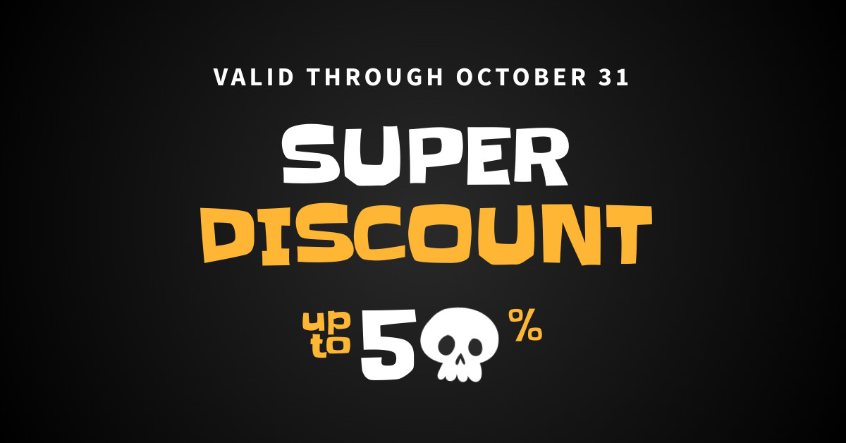 Black Halloween Skull Discount