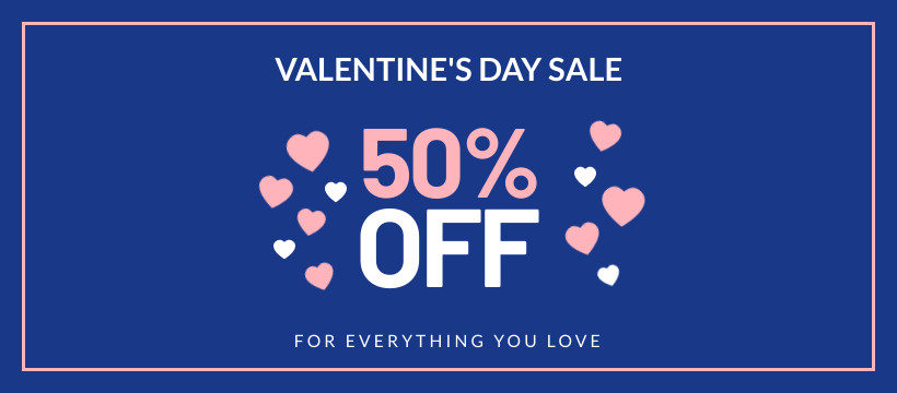 Valentine's Day Sale Ad Template Facebook Cover 820x360