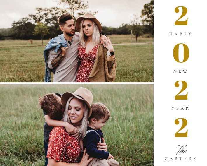 Happy 2022 New Year Family Photo Collage 709x567 template