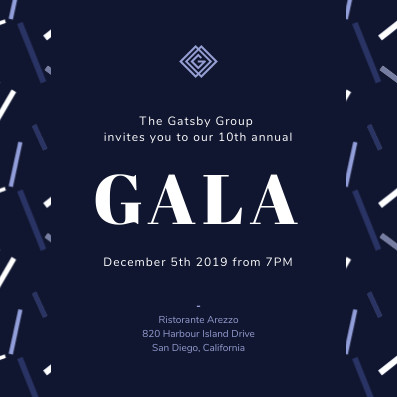 Gatsby Group Gala – Invitation Template 397x397 template