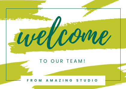 Lime Brush Welcome Team – Card Template 420x298 template preview