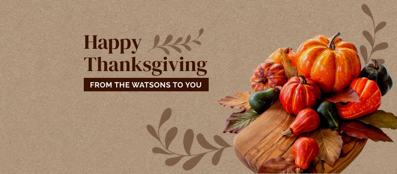 Rustic Pumpkin Thanksgiving Card Facebook Cover 820x360