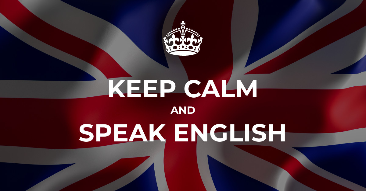 Keep Calm and Speak English Facebook Sponsored Message 1200x628