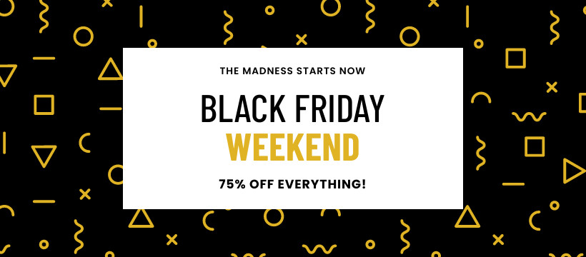 Black Friday Weekend Madness  Facebook Cover 820x360