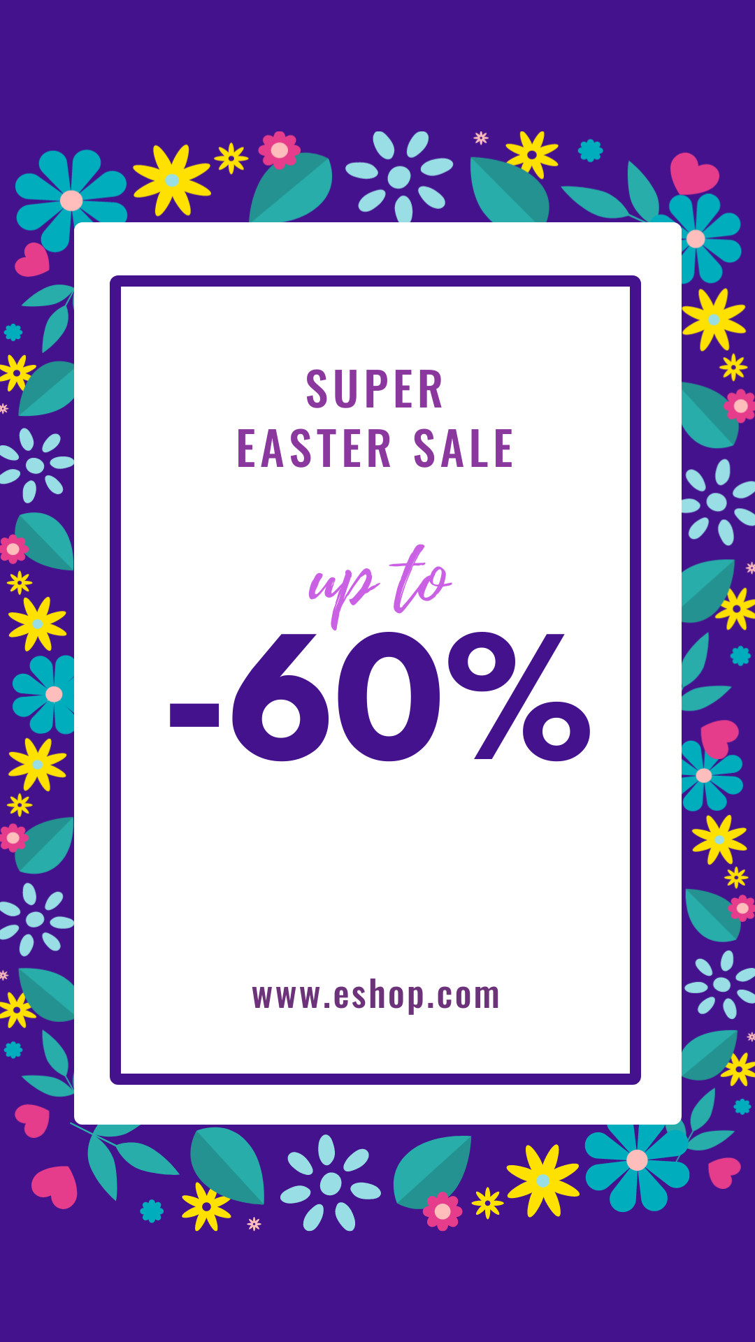 Super Easter Sale Cute Flower Illustration