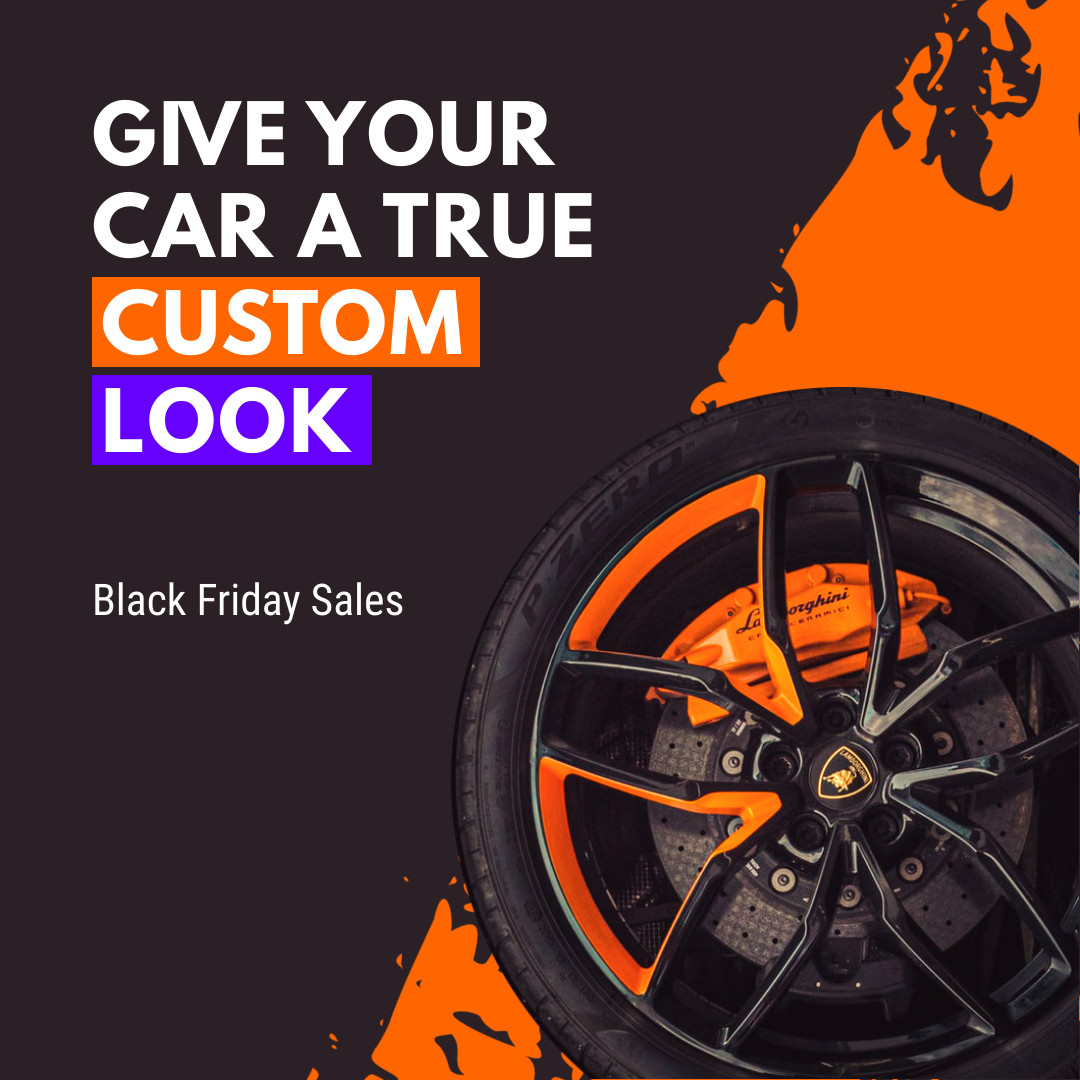 Black Friday Custom Car Rims 1080x1080 template
