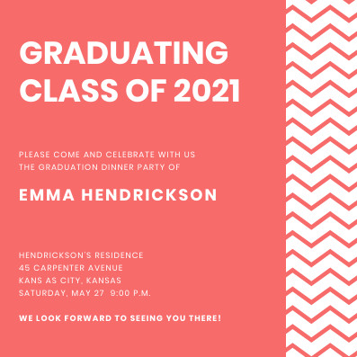 Emma 2021 Graduation Dinner – Invitation Template  397x397 template