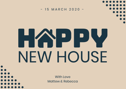 Beige Happy New House – Card Template 420x298 template