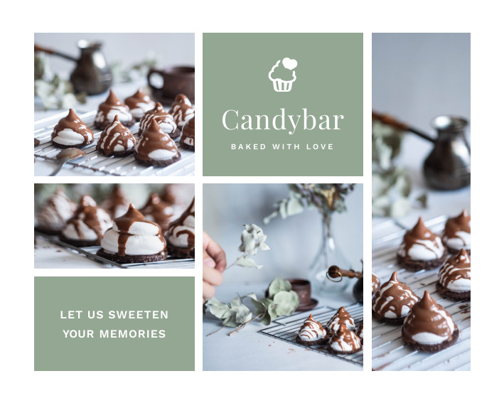 Candybar Baked with Love – Photo Collage Template  709x567 template