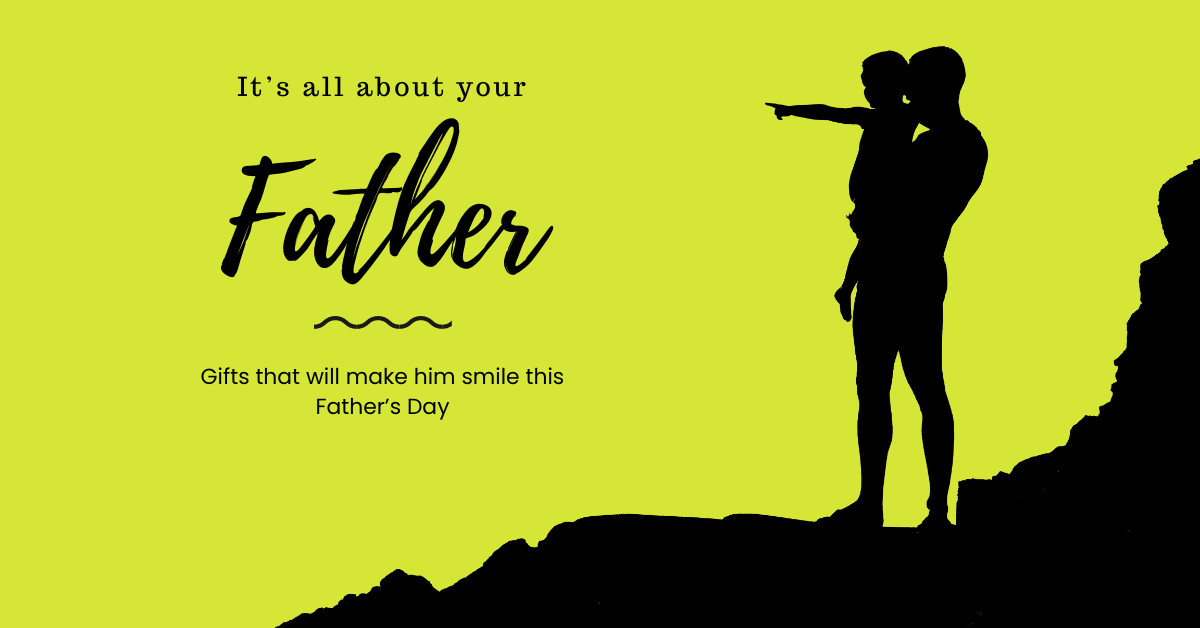 Black and Lime Father's Day Gifts Facebook Cover 820x360