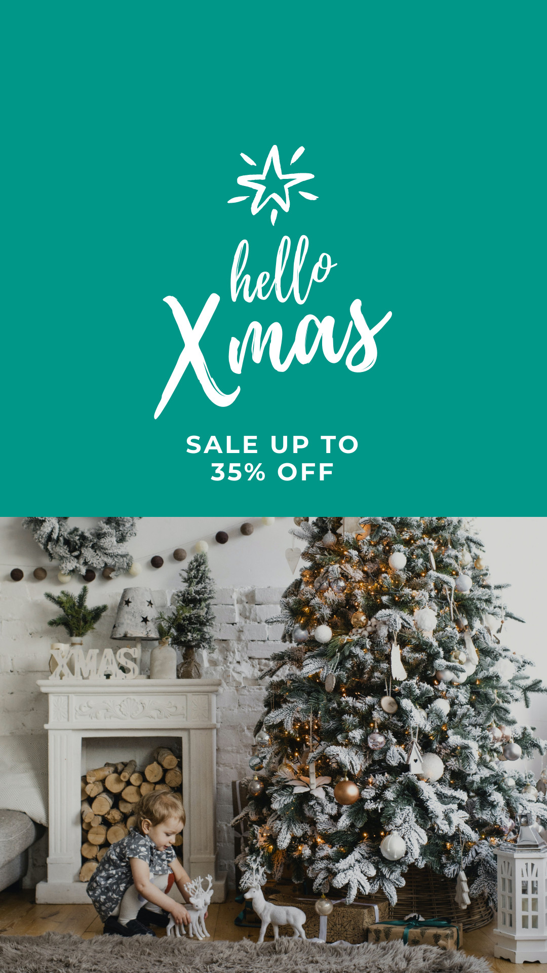 Hello Xmas Teal Sale