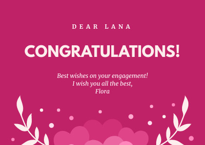 Dear Lana Congratulations – Card Template 420x298 template
