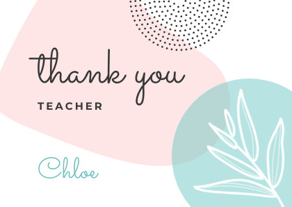 Thank you Teacher Chloe – Card Template 420x298 template