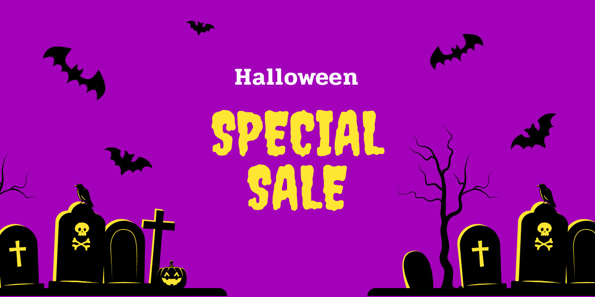 Purple Yellow Halloween Special Sale Inline Rectangle 300x250