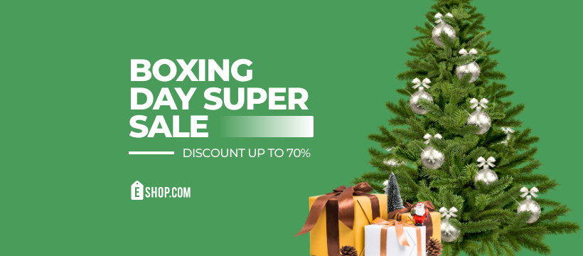 Boxing Day Super Green Sale Facebook Cover 820x360