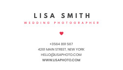 Lisa Smith Wedding Photographer – Business Card Template 252x144 template