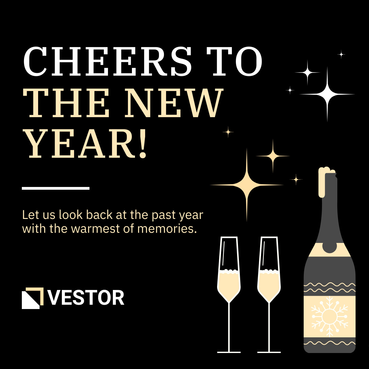 Cheers to the New Year BizChat Responsive Square Art 1200x1200