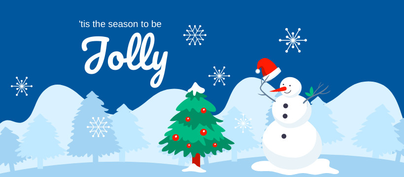 Christmas Jolly Snowman  Facebook Cover 820x360