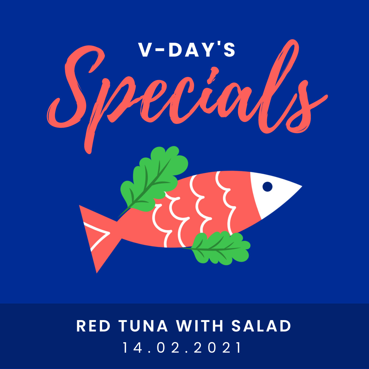 Valentine's Day Red Tuna Salad Responsive Square Art 1200x1200