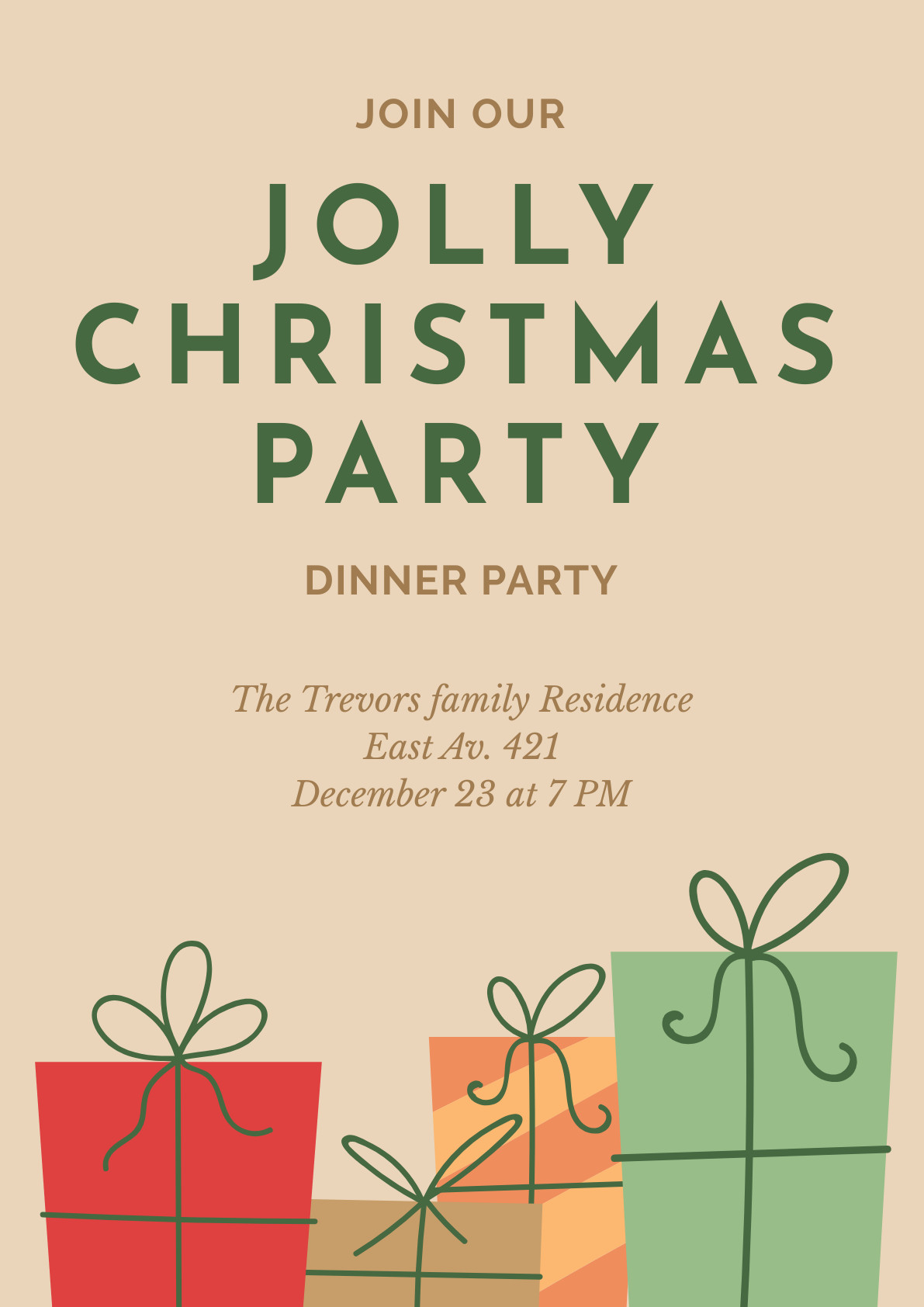 Jolly Christmas Party – Poster Template 1191x1684