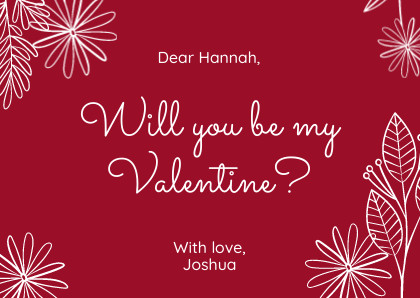 Will you be my Valentine Red Flower 420x298 template