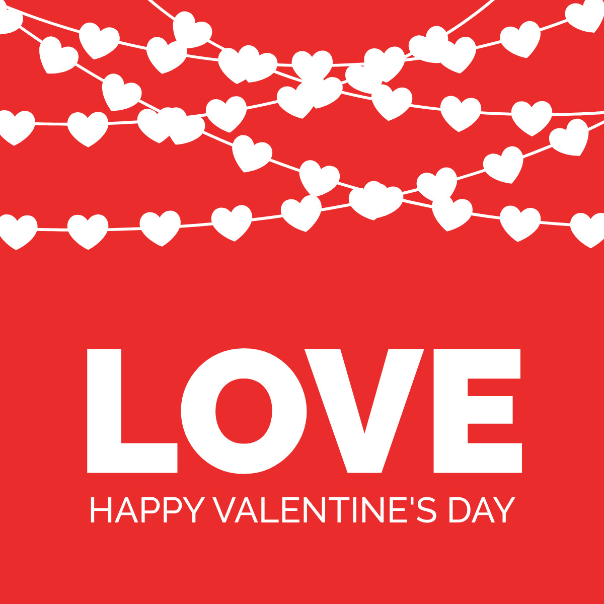 Love Happy Valentine's Day Responsive Square Art 1200x1200