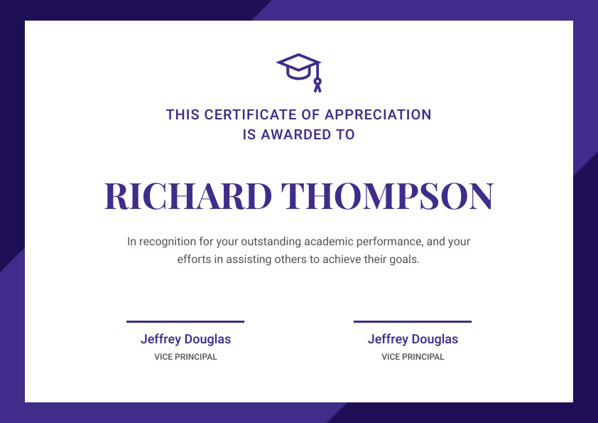 Richard Thompson Academic – Certificate Template