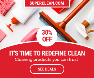 Super Red Cleaning Products Inline Rectangle 300x250