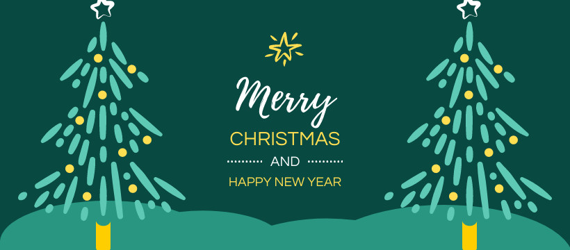 Merry Christmas and Happy New Year Facebook Cover 820x360
