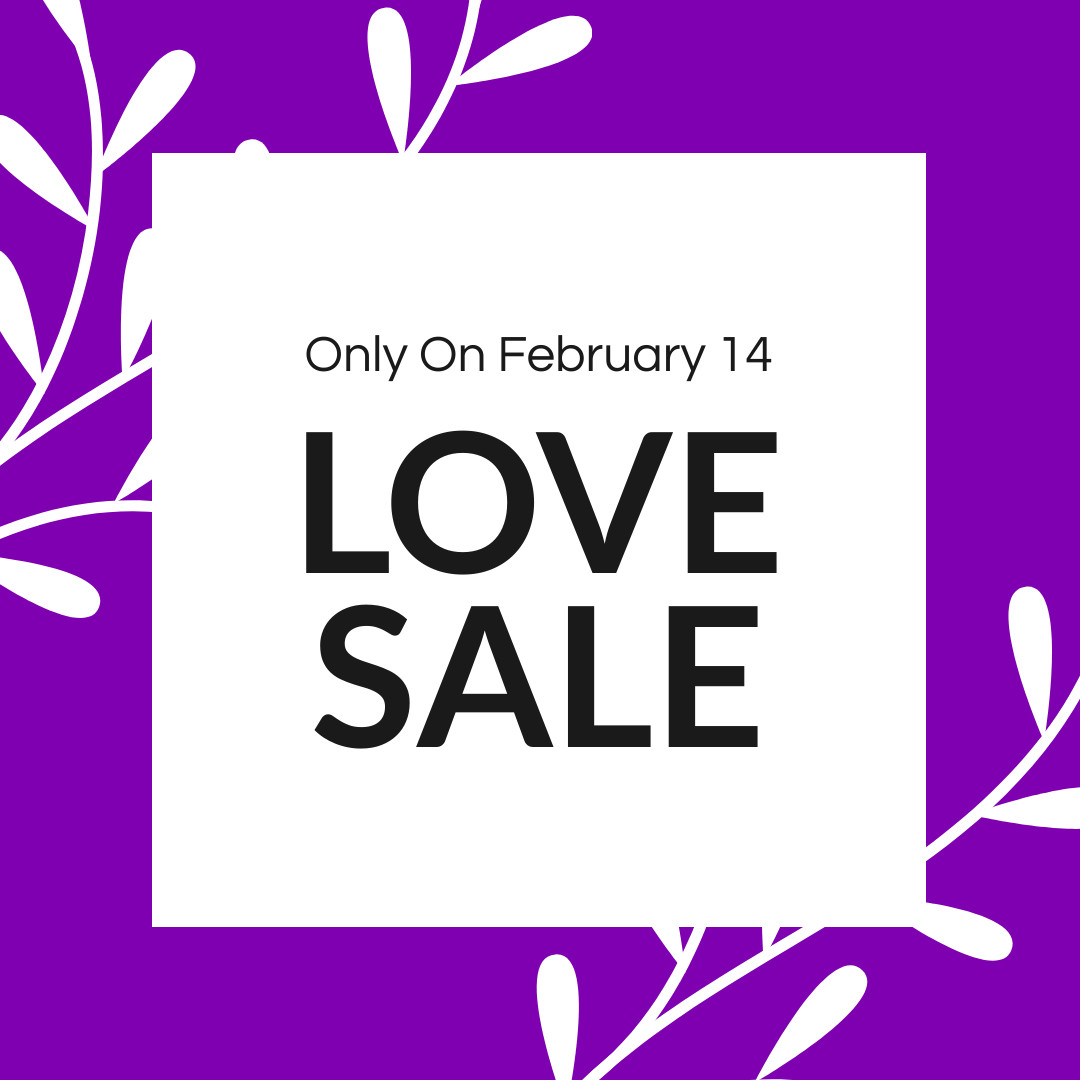 Valentine's Day Purple Love Sale