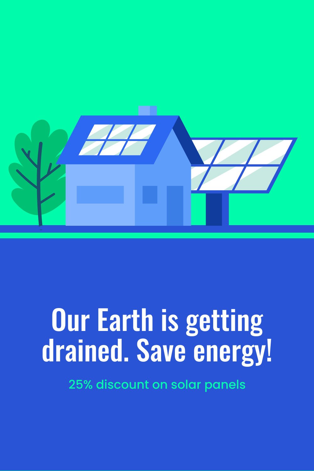 Earth Day Save Energy with Solar Panels Facebook Cover 820x360