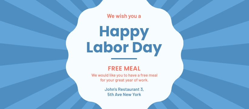 Labor Day Free Meal Facebook Cover 820x360