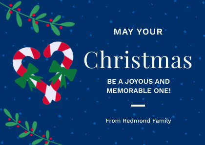 May Your Christmas Be Joyous and Memorable Card 420x298 template