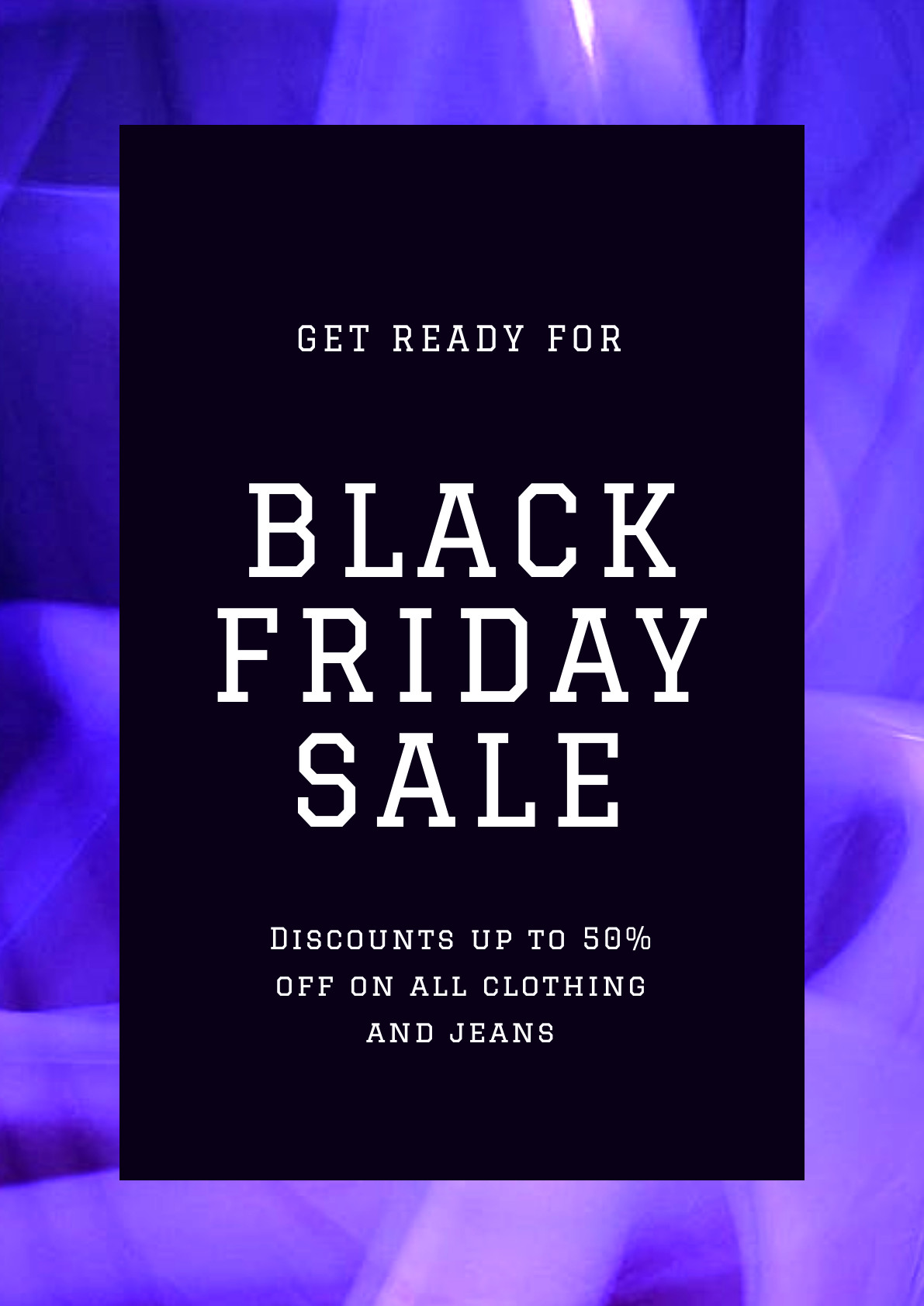 Black Friday Clothing and Jeans Poster 1191x1684